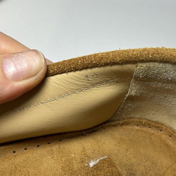 Jack Erwin Travis Mox Toe Suede Tan Brown Leather Loafer Men size 10 Portugal